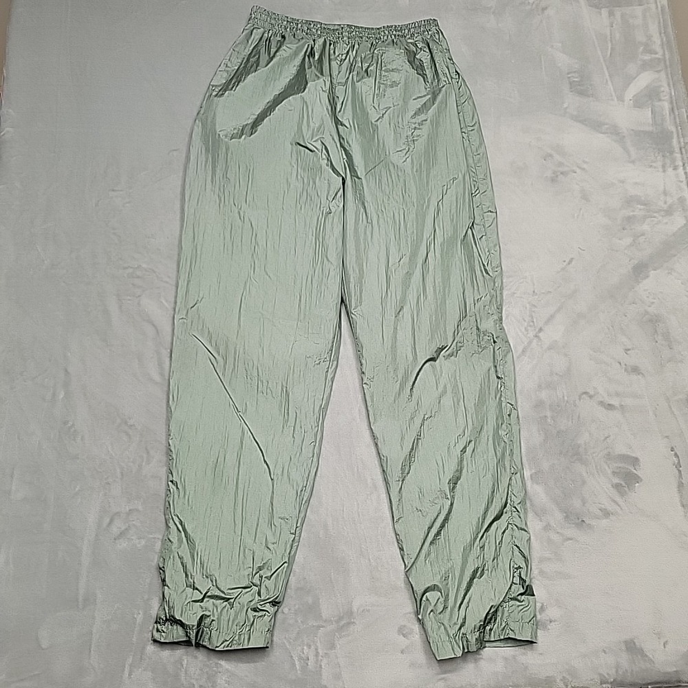 VTG Appleseed's Track Pants Womens Large Green Nylon Athletic Jogger Casual